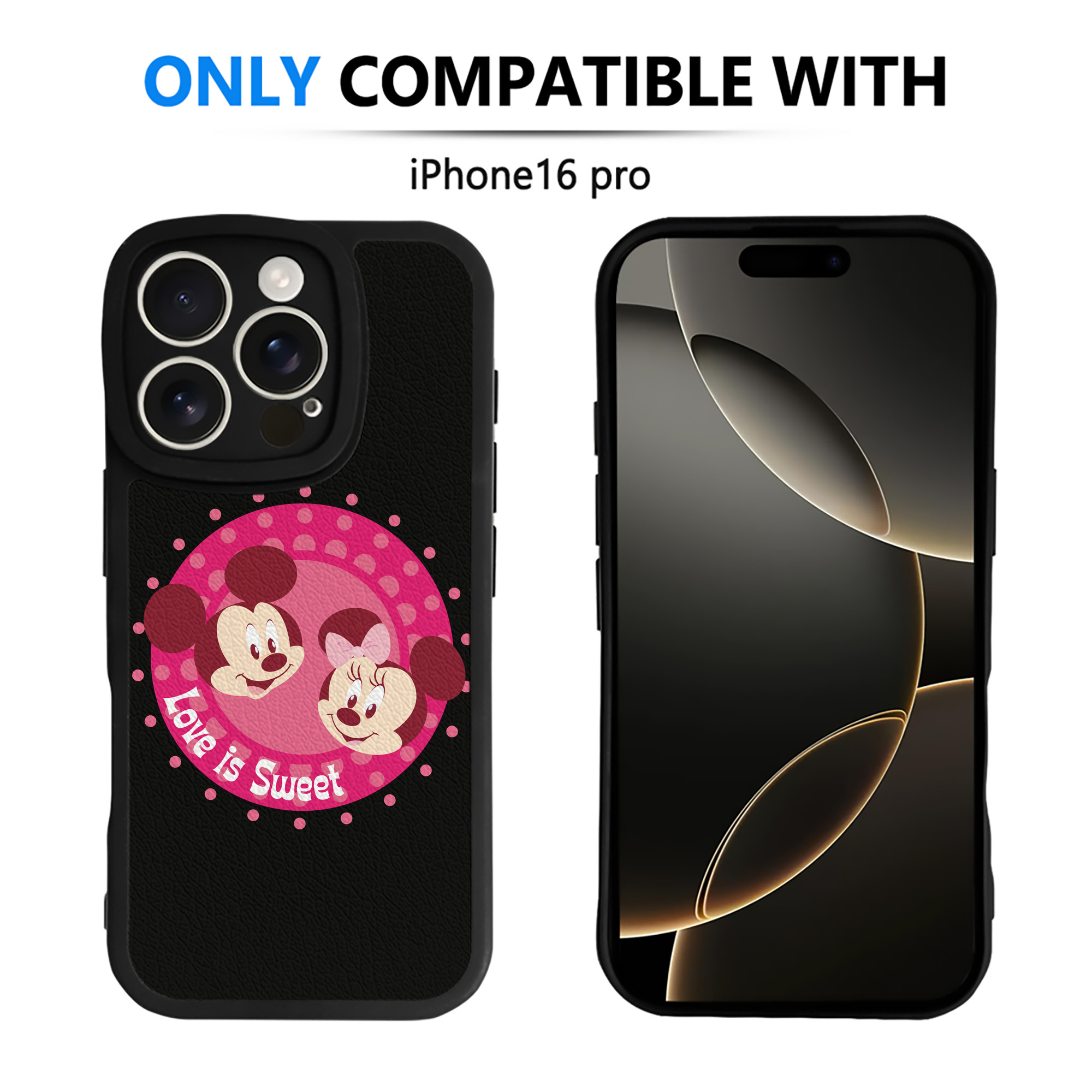 （画像用） ミッキーマウス Mickey Mouse 【iPhone 16シリーズ対応】シリコンスマホケース（レザー調） 材質：シリコン